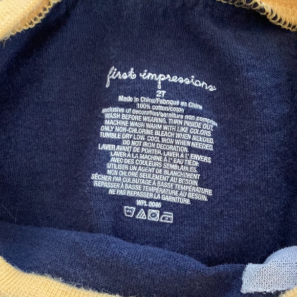 First Impressions 2T tee shirt with French Bulldog patch - Picture 3 of 3